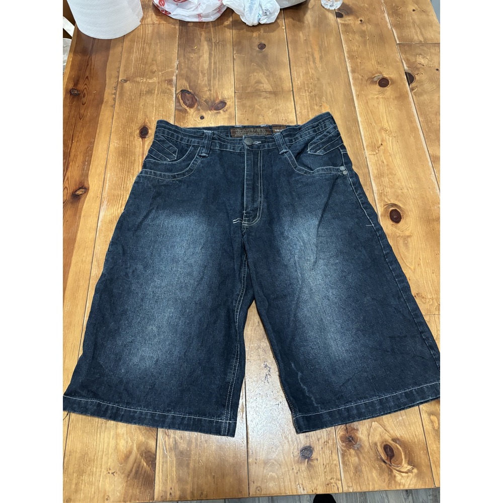 Raider Jean Co. Men's Baggy Denim Jean Shorts Dark Wash Skater Hip Hop Style